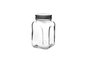 Hermia Tarro de Cristal con Tapa Plateada 660 ml - Elegante Contenedor de Almacenamiento para Cocina y Comedor, 8.5 x 8.5 x 14 cm